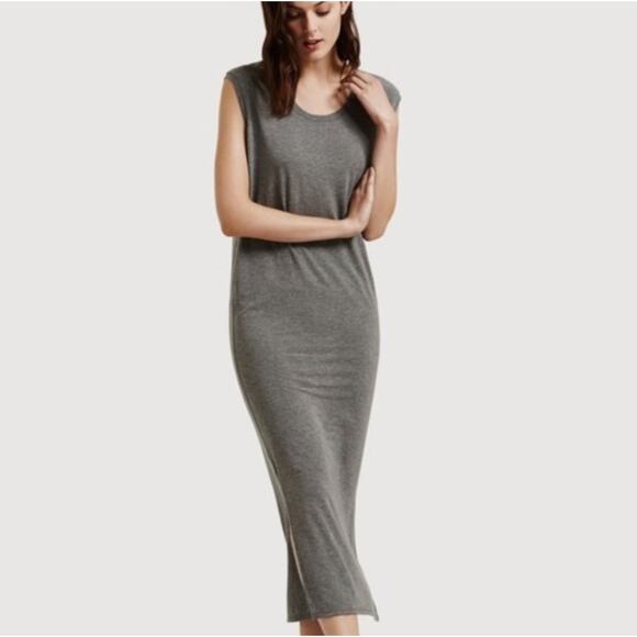 Kit and Ace Gray Stretch Cashmere Blend Sleeveless Everywhere Maxi Dress Size 10 - Picture 1 of 15